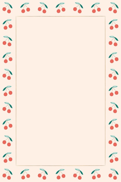 Cherry border beige background frame