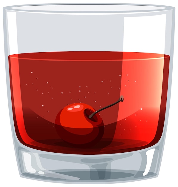 Free vector cherry cocktail in a glass