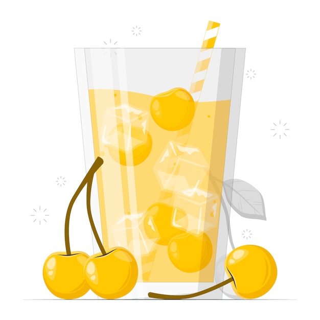 Free vector cherry drink concept illustration