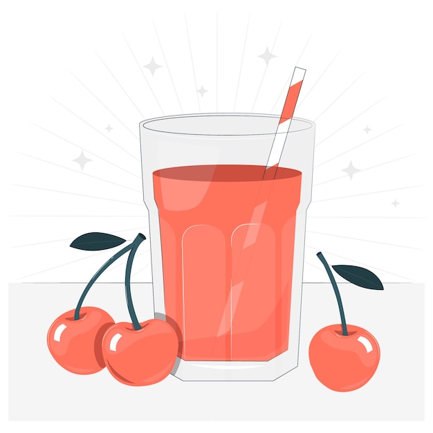 Illustrazione del concetto di bevanda alla ciliegia