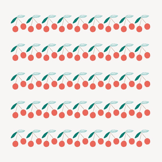 Cherry illustration brush vector doodle seamless pattern brush set