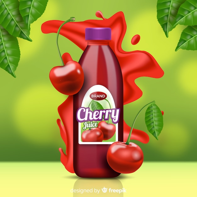Cherry juice on abstract background
