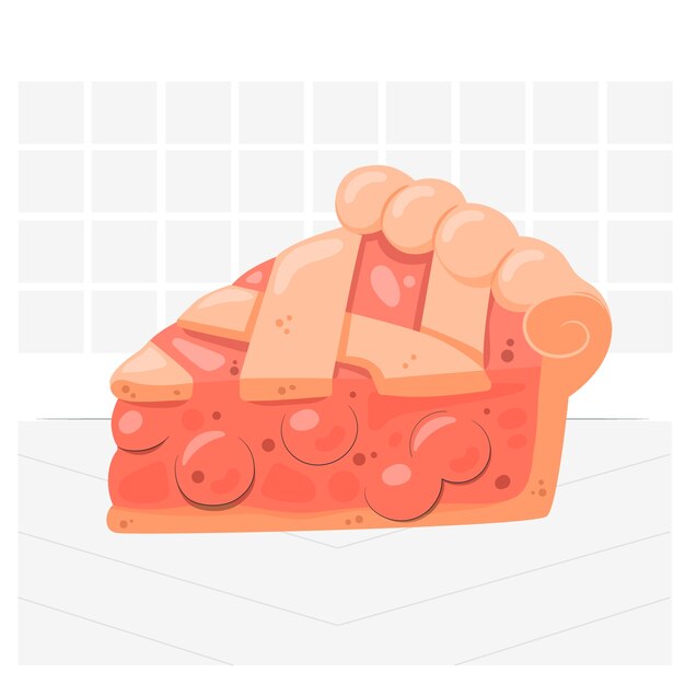 Иллюстрация концепции кусочка вишневого пирога