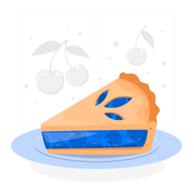 Free vector cherry pie slice concept illustration