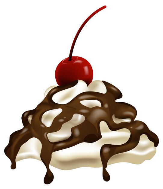 Free vector cherry topped whipped cream delight