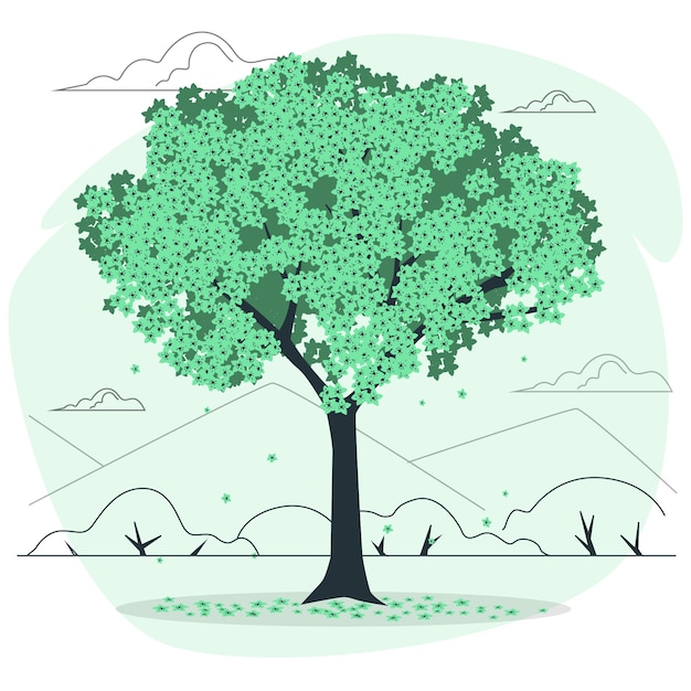 Free vector cherry tree concept illustration