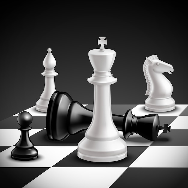 Chess board with pieces Royalty Free Vector Image