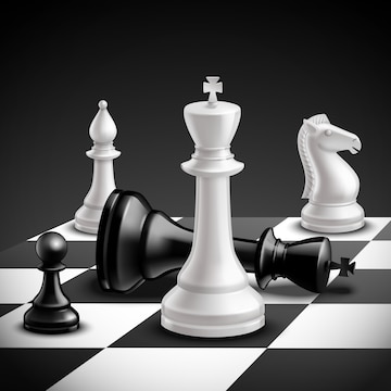 Download Black and White Chess Battle on the Board Wallpaper