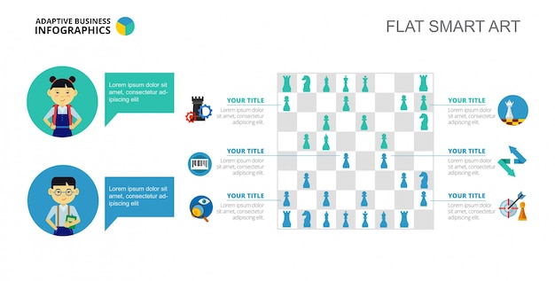 Free vector chess infographics slide template