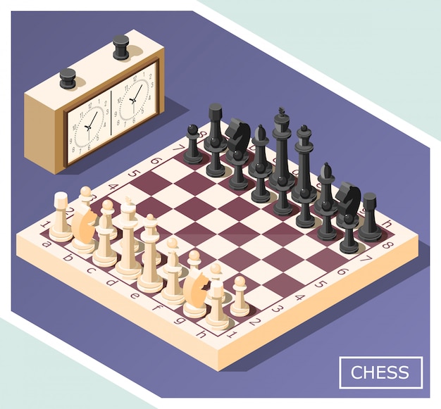 Free vector chess isometric