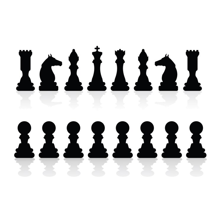 Free Vector chess pieces silhouettes