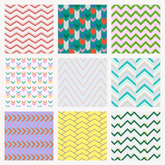 Chevron pattern background, colorful zigzag, creative design vector set