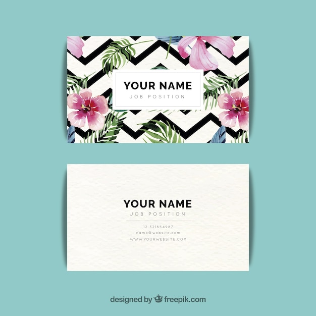 Chevron pattern business card