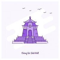 Бесплатное векторное изображение chiang kai shek hall ориентир