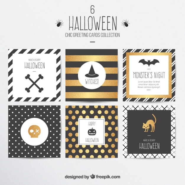 Chic halloween greeting cards