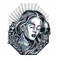 Free vector chicano tattoo vintage template