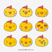 Free vector chick emoticon pack