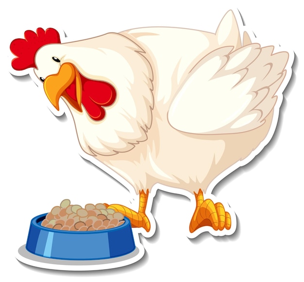 Chicken animal farm animal cartoon sticker