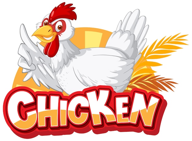 Free vector chicken cartoon character logo