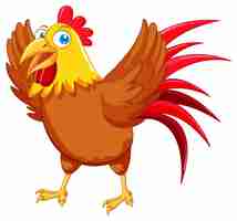 Free vector a chicken cartoon character