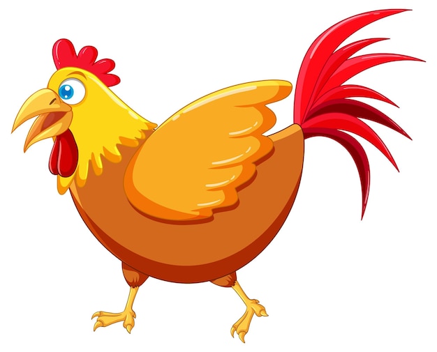 Free vector a chicken cartoon character