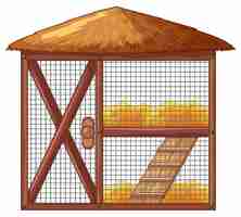 Free vector chicken coop with no chicken