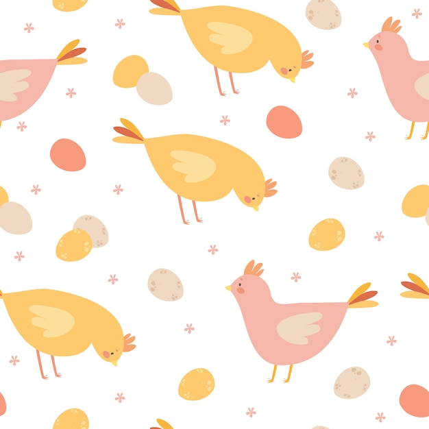 chicken and eggs pattern