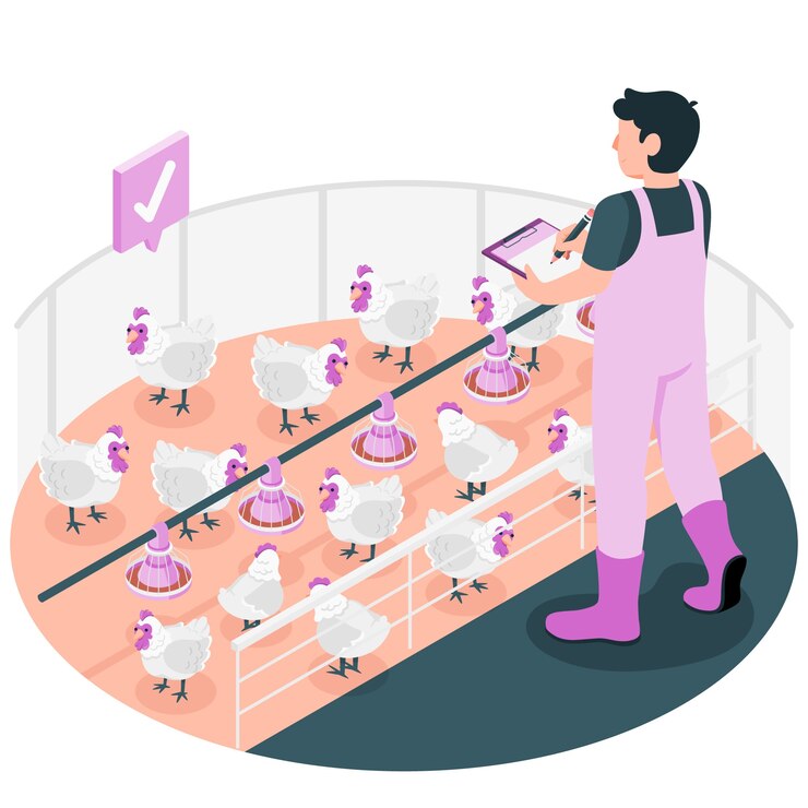 Free Vector chicken farm concept illustration