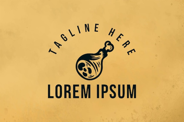 Chicken thighs, hand drawn logo design