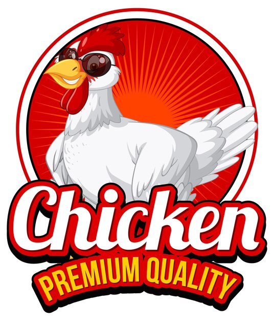 Цыпленок в солнцезащитных очках с логотипом мультфильма