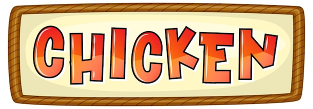 Бесплатное векторное изображение Шаблон баннера куриного слова