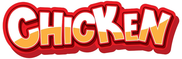Chicken word logo on white background