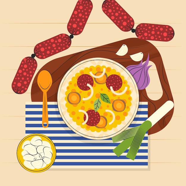 Free vector chickpea stew illustration