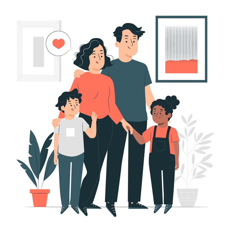 Free Vector child adoption concept illustration