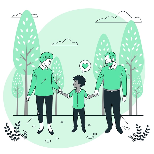 Free vector child adoption concept illustration