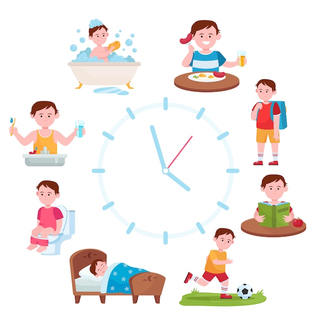 Orologi di routine quotidiani per bambini