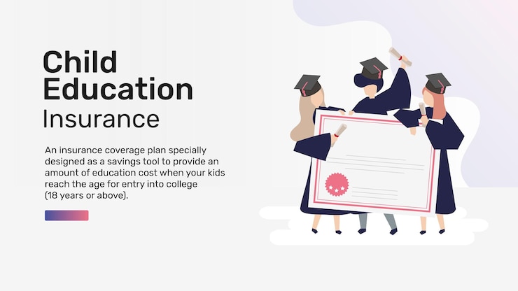 Free Vector child education insurance template for blog banner
