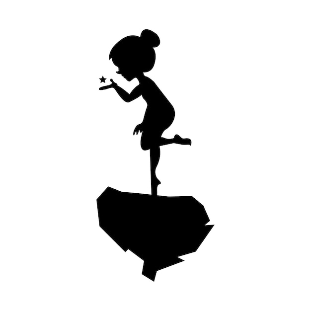 Free vector child silhouette black logo design icon