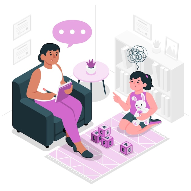 Child therapy concept illustration