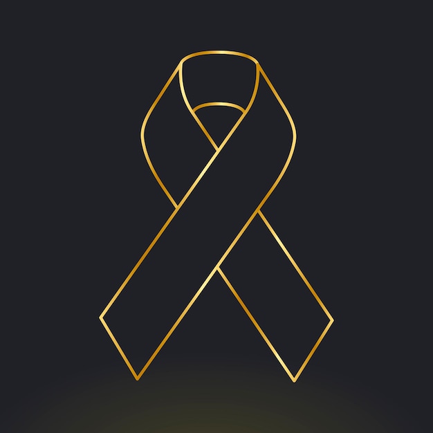 Childhood cancer awareness gold ribbon for health support