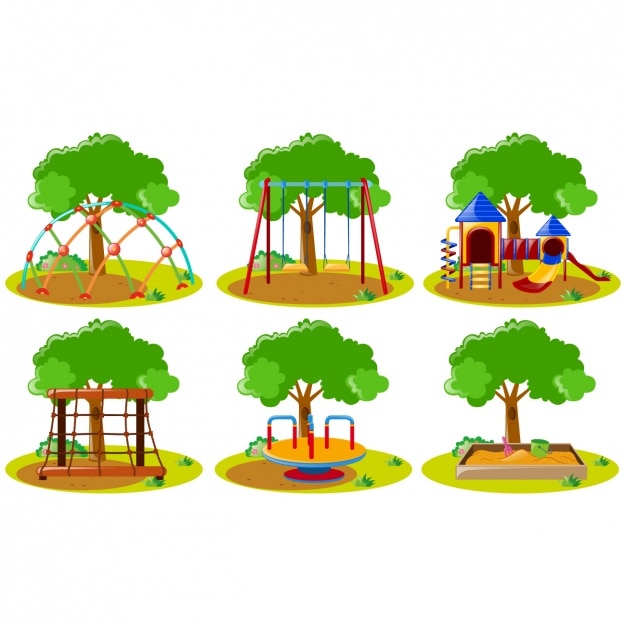 Free vector childish attractions collection