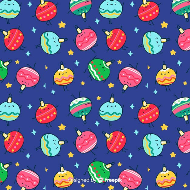 Childish wallpaper with christmas globes