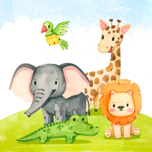 Childlike animals illustration