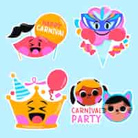 Free vector childlike carnival sticker set