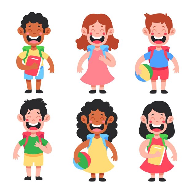Free vector children back to school collection