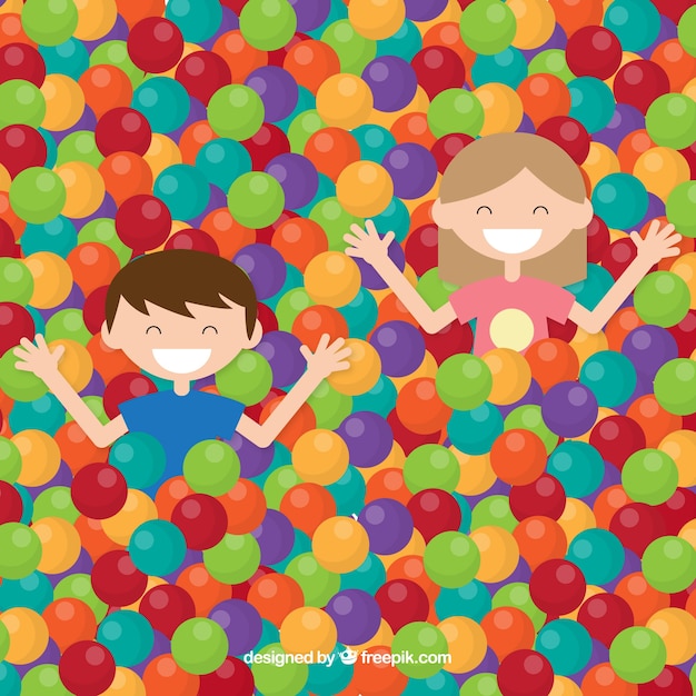 Free vector children background with colored balls