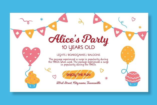 Free vector children birthday banner template