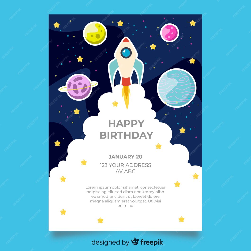 Free Vector | Children birthday invitation template