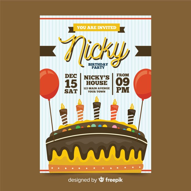 Children birthday invitation template