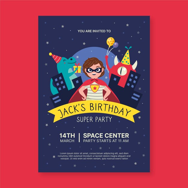 Children birthday invitation template